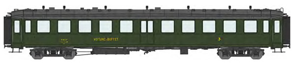 REE Modeles VB-370 - French SNCF BACALAN Coach Buffet C4s12419 SNCF Era III black roof, ladders